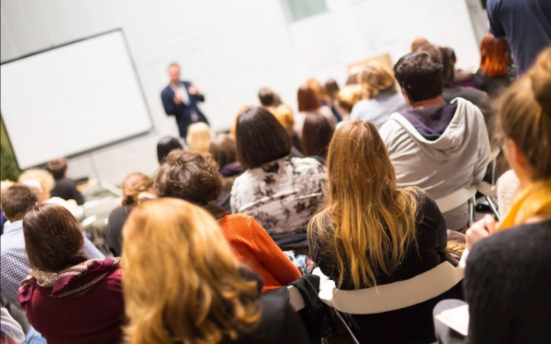 Crowd at business school event